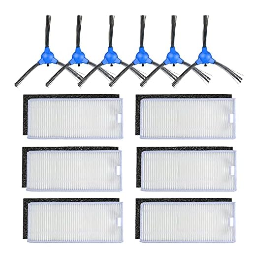 Acessórios para aspirador de pó, pacote de 12 acessórios de reposição Conjunto de ferramentas de reposição para Eufy RoboVac 11S / RoboVac 30 / RoboVac 30C / Aspirador de pó RoboVac 17C - 6 escovas la