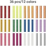 Mini Hot Glue, Enpoint 3.93 x 0.43 in Hot Glue Sticks for Glue Gun EVA Glitter Colored Hot Melt Adhesive Glue Sticks for DIY Art Craft General Repairs and Gluing Projects 36 Pack