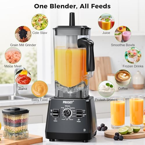 Image of Kitchen Blender, 101oz Smoothie Blender Large Capacity, 2400W Smoothies Blenders, Juice&Grinder Jar Combo, BPA-Free, 25000 RPM Professional Blenders, Ice Crushing, Frozen Fruit (Gray, 3L)