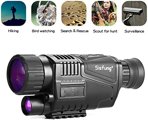 Night Vision Monocular (Included 16GB TF Card), 5x40mm HD Night Vision Monocular Take Photos and Videos (Tags Time/Date) Up to 656ft in Full Darkness.