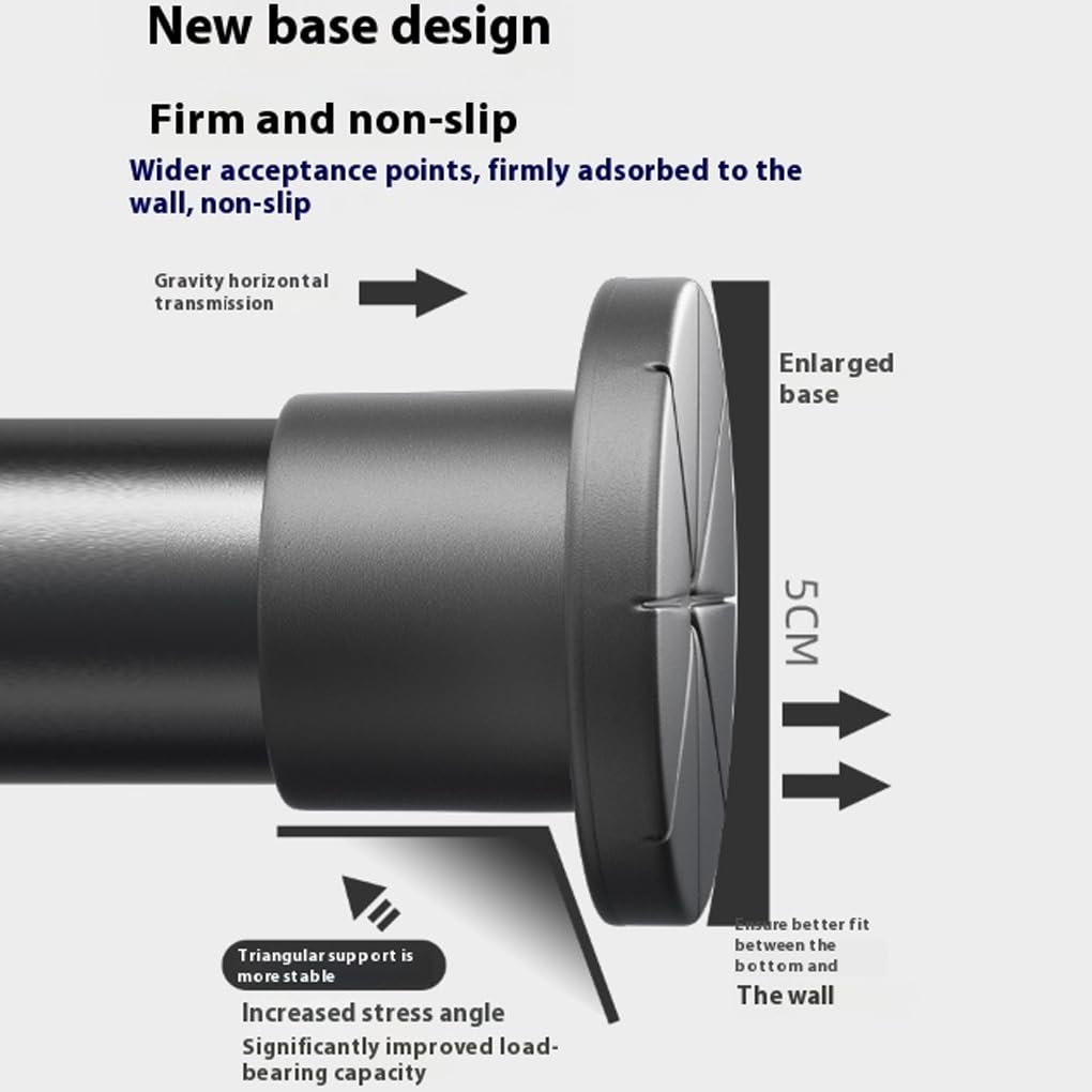 Tringle à rideau réglable, avec anneaux, manchon en carbone, robuste et durable, utilisable, adaptée Pour aux pièces, etc.
