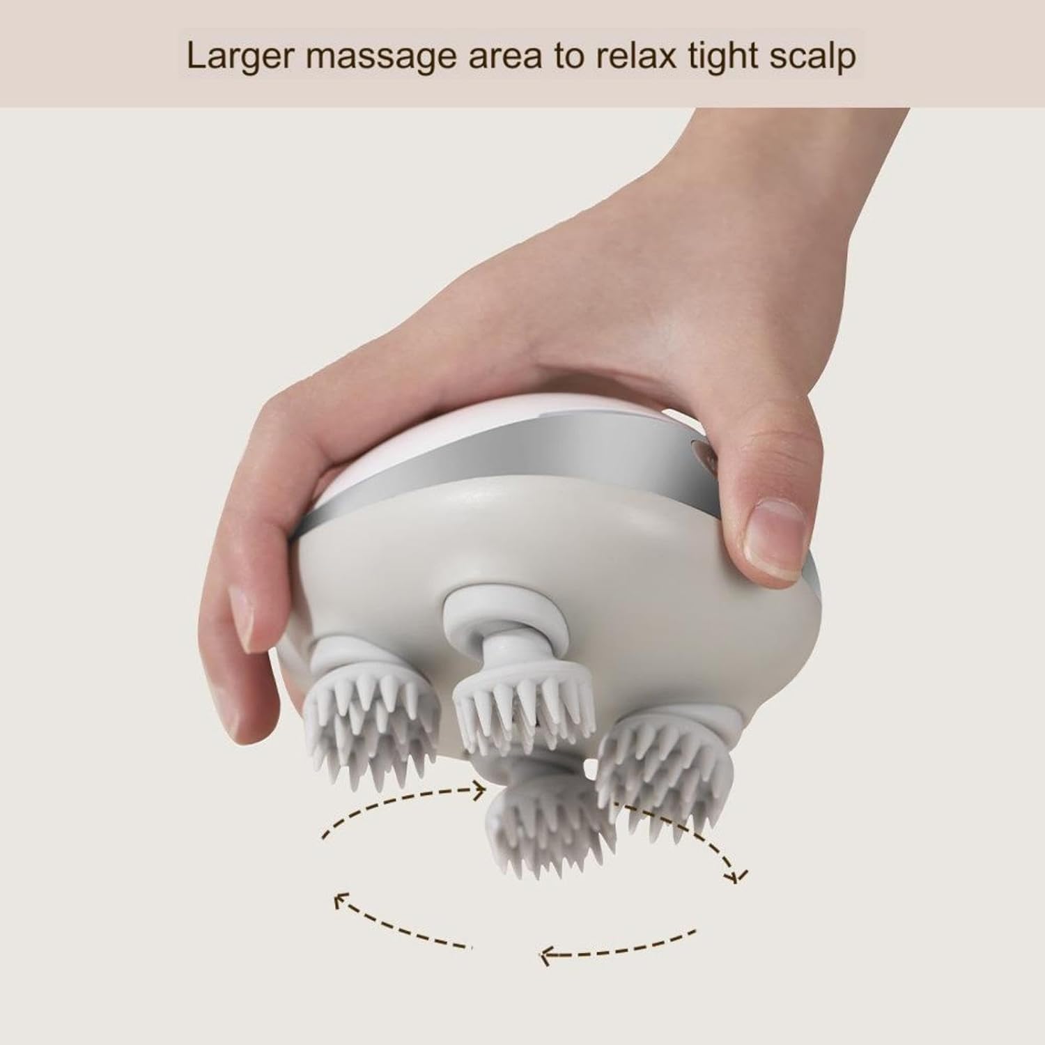 Scalphero Masseur de cuir chevelu intelligent avec lumière rouge pour la croissance des cheveux, masseur de tête électrique étanche portable