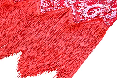 Image of Women 1920s Gatsby Vintage Sequin Flapper Fringe Party Plus Dress with 20s Accessories Set