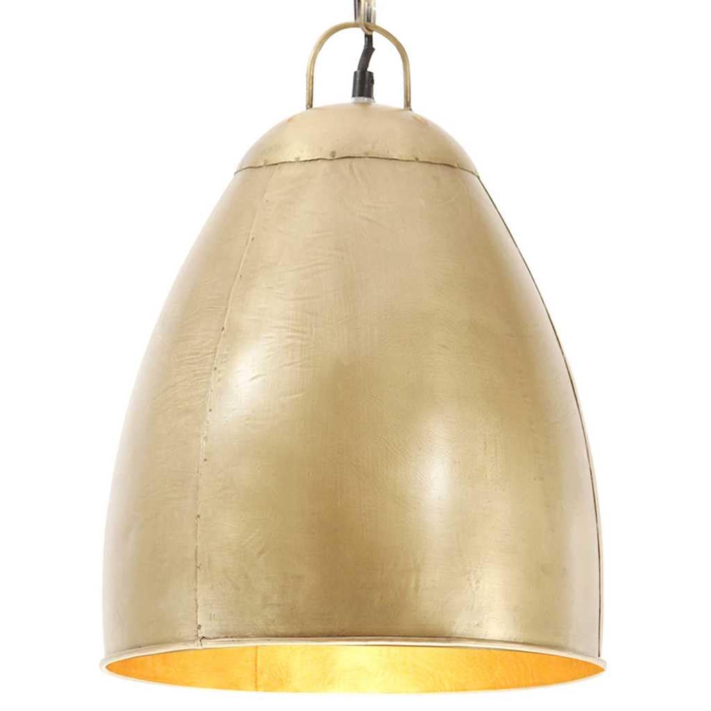Przemysłowa okrągła lampa wisząca 32 cm mosiądz E27 25 W