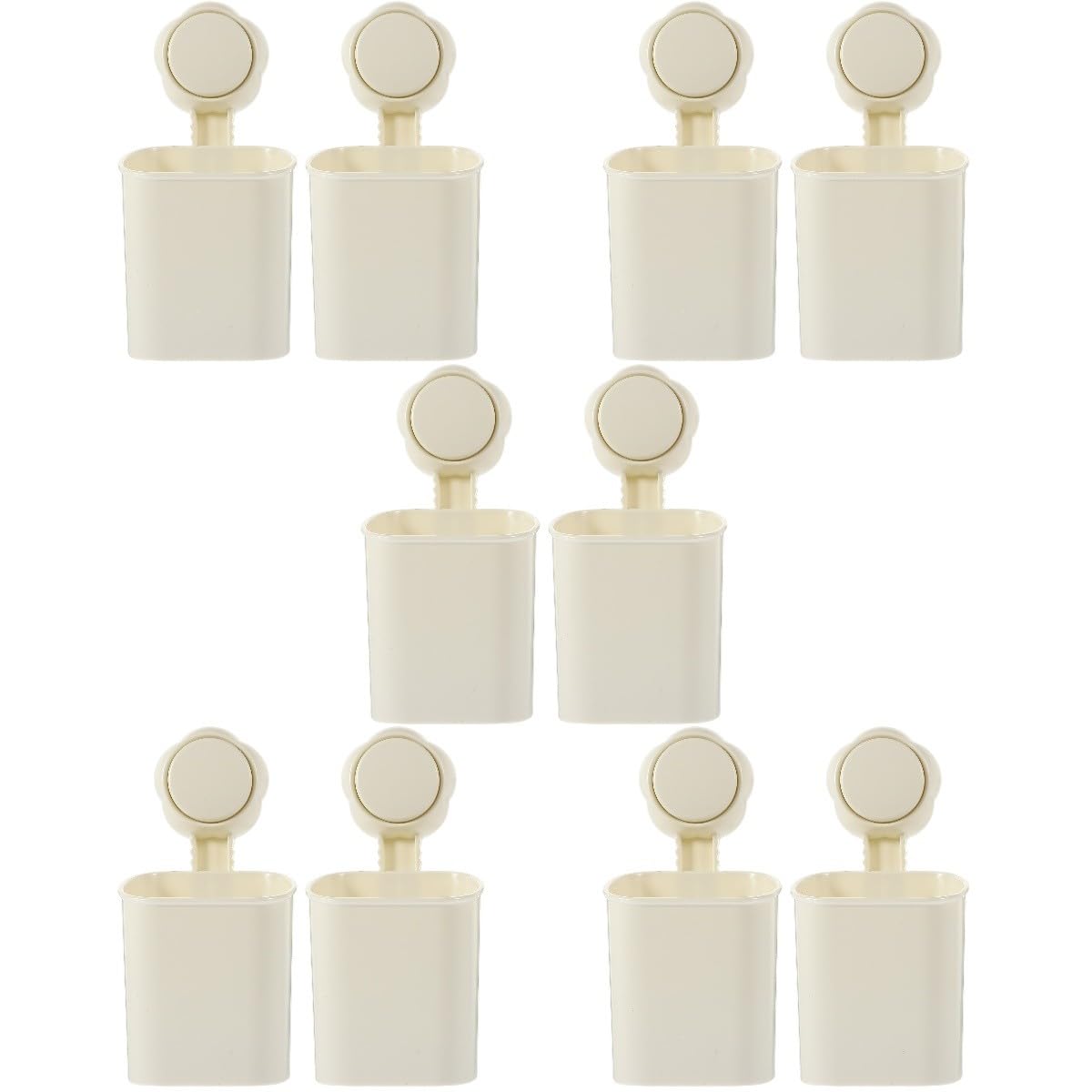 Cabilock Organizador De Cepillos De Dientes De Pared con Ventosa Estante De Baño Sin Taladros Soporte para Pasta De Dientes Y Accesorios De Cocina Instalación Y De 2 Piezas X 5