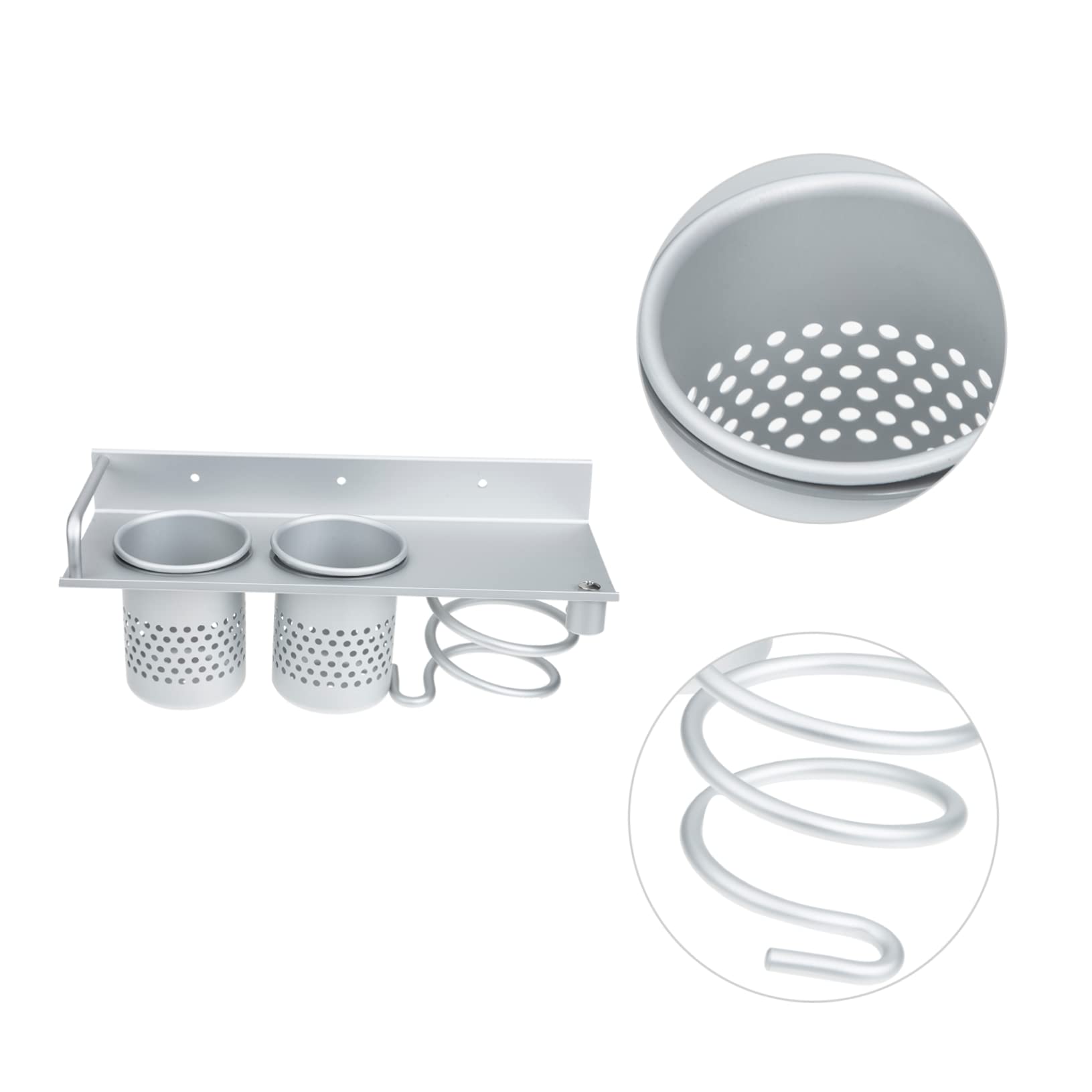 Wandmontierter Haartrocknerhalter Aus Metall Haartrocknerorganizer Mit Doppelrohr Stabiles Badezimmerregal Für Haartrockner Und Styling Tools Abnehmbar Platzsparend Für Bad Und Friseursalon
