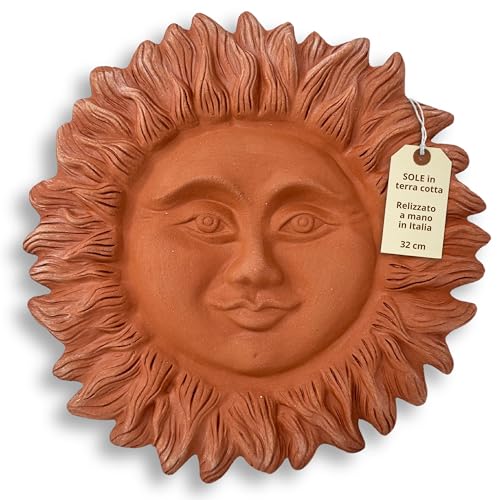 Toocook Handgefertigte Terrakotta-Sonne für Garten- und Hausdekor, einzigartige wetterfeste Dekoration (Sole 32 cm) Toocook Handgefertigte Terrakotta-Sonne für Garten- und Hausdekor, einzigartige wetterfeste Dekoration (Sole 32 cm)