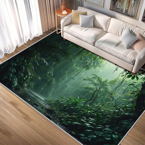 Tapis forêt tropicale lavable et antidérapant grand format