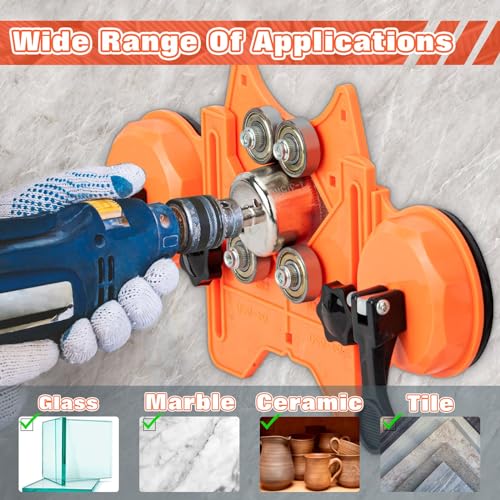 Image of Semderm Diamond Hole Saw Kit, Tile Hole Saw with Double Suction Cups, Diamond Drill Bits for Glass, Porcelain Tile, Ceramic, Grantite, Marble