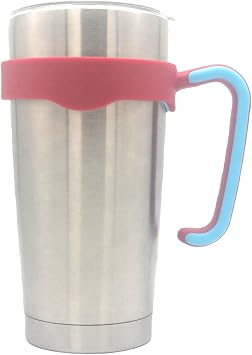 20 oz Tumbler Handle, Anti Slip Travel Mug Grip Cup Holder for Vacuum Insulated Tumblers, Suitable for Yeti Rambler, Trail, Sic, Ozark and More 20 Ounce Tumbler Mugs Accessories Red