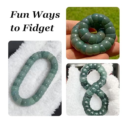 Image of Natural Bodhi Seed Bracelets Anxiety Fidget Bracelets Anxiety Relief Items Protection Healing Stretch Bodhi Fidget Bracelet for Women Men