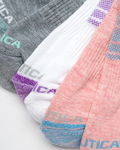 Image of Nautica Womens No Show Socks Moisture Wicking Low Cut Athletic Socks 6 Pack | Moisture Wicking Dri-Motion Fabric, Cushioned Key Areas, Banded Arch Support, No Show Low Cut, Shoe Size 4-10