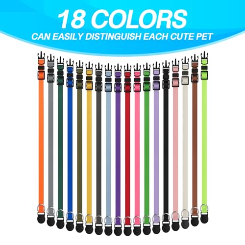 Lafayi 18 Pcs Breakaway Pet Collars,Safety Buckle For Puppy Collars And Kitten Collar,Nylon,Mixed Colors,Adjustable,Ideal For Girl Boy Pet Supplies,Stuff,Accessories thumb #4
