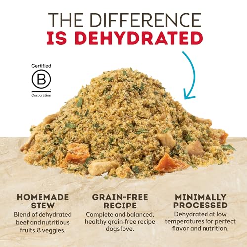 Only Natural Pet MaxBlends Grain Free Beef Recipe Dehydrated Dog Food Formula - High Protein Homemade Stew, Nutrient-Dense Meal for Canine Health - Beef RecipeFlavor - 2 lb Bag (Makes 8 lbs)