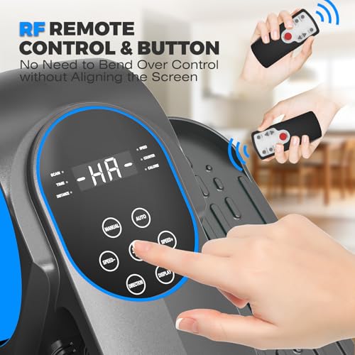 Image of Under Desk Elliptical Machine, 12 Speeds Leg Exerciser as Seen on TV with RF Remote Control for Seniors, Auto & HR Mode Quiet Portable Seated Pedal Exerciser for Home and Office