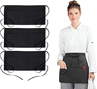 Vista 17 de Server Aprons with 3 Pockets, 100% Polyester Waist Apron with Pockets, 24x12 Inche Waitress Apron with Pockets