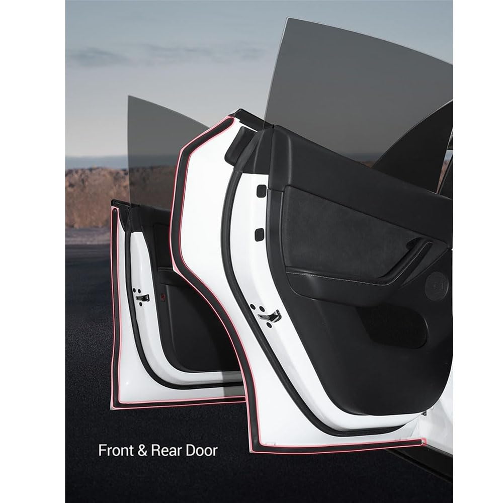 Kit di guarnizioni insonorizzate per portiera Auto per Tesla Model 3 Highland 2024 2025, Striscia di Guarnizione in Gomma per Correnti d'Aria Kit di riduzione del Rumore del Vento