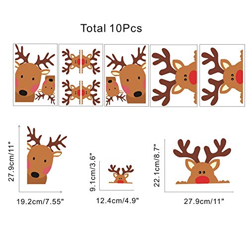 image for TOARTi Reindeer Window Decals,Adorable Reindeer Wall Stickers for Nurs