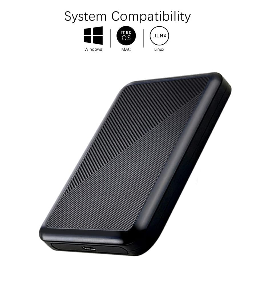 Disco duro externo portátil ultradelgado de 750 GB USB 3.1 | Almacenamiento HDD tipo C para PC, Mac, portátil, PS4, Xbox One