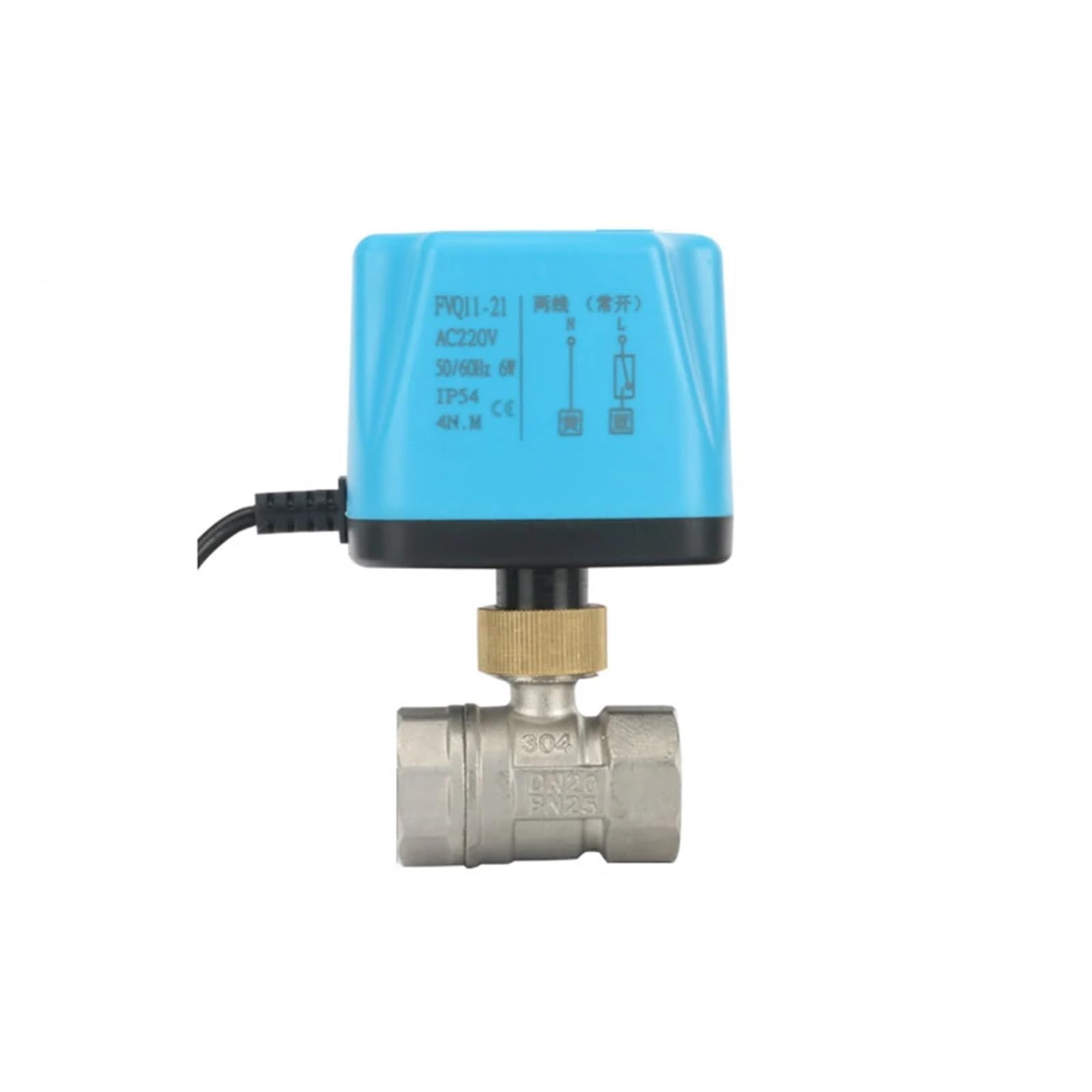TREDSWQCV DN32 Stainless Steel Normally Closed/Open Motorized Ball Valve 220V 12V 24V 2-Wire Electric(110VAC-NORMALLY CLOSED)