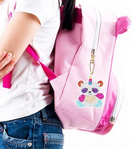 8 Pieces Big Gem Diamond Painting Kit for Kids Ages 4-12, 5D Diamond Art Craft Kits for Kids Create Your Own Gems and Keychain for Girls Kids Toddler