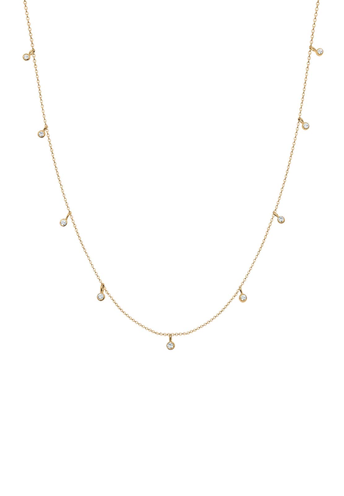 Elli Necklace Solitaire Crystals 925 Silver Gold Plated