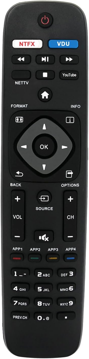 New Replaced Remote fit for Philips Smart TV NH500U NH500UW NH503UP 55PFL5602 50PFL5602 43PFL5602 75PFL6601 32PFL4902 40PFL4901 43PFL4901 43PFL4902 50PFL4901 50PFL5601 50PFL5602/F7 43PFL4902 65PFL5602