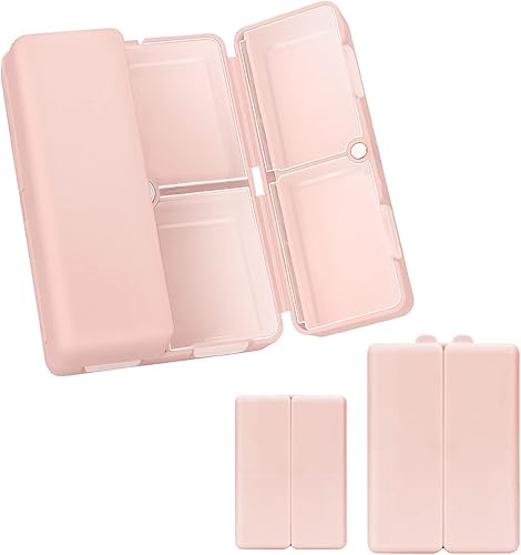 Vista 9 de FYY - 2 pastilleros diarios con 7 compartimentos para pastillas, para viaje, diseño plegable, para guardar vitaminas, aceite de hígado de bacalao