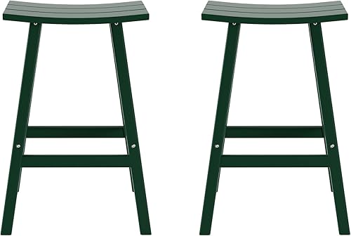 Vista 274 de WestinTrends Malibu - Juego de 2 taburetes para sillín para exteriores/patio, 24 alturas, color negro