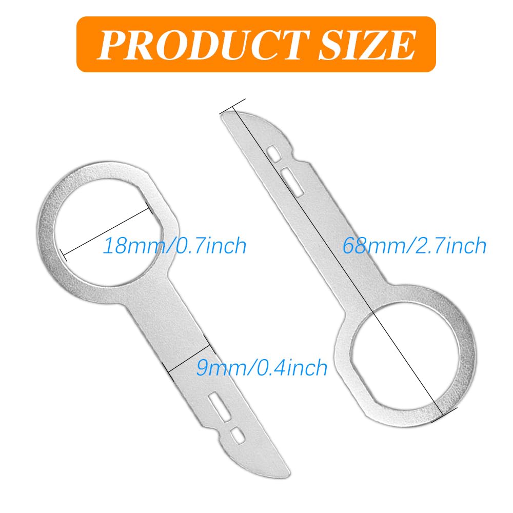 CHRYMUM 4PCS Radio Removal Tool, Key DIN Release Keys Set, Stereo Extraction Tools Pins with Easy Grip Handles, Stainless CD DVD Host Key Disassembly Tool Fit for Mercedes Benz