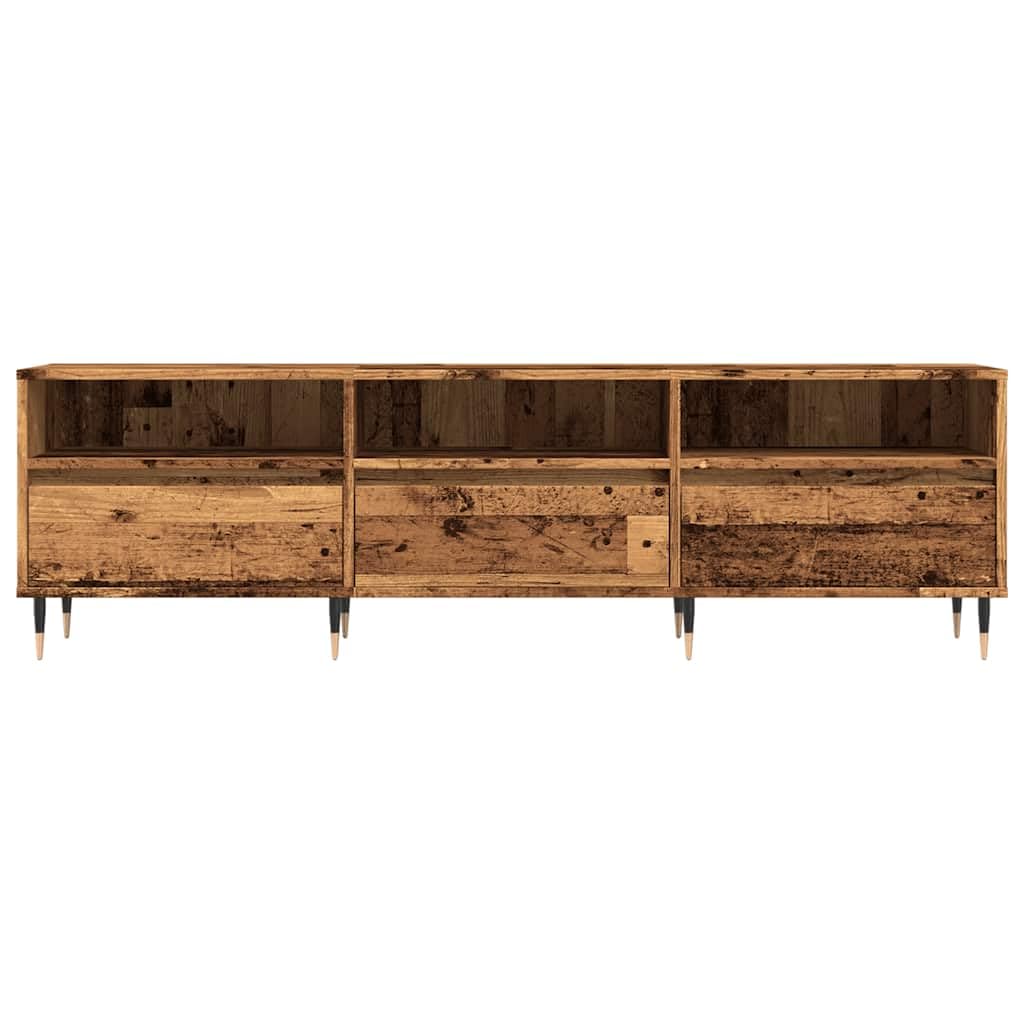 Szafka pod telewizor o wyglądzie starego drewna, 150 x 30 x 44,5 cm, materiał drewnopochodny z żelaznymi nogami, szafka pod telewizor, szafka pod telewizor, kredens, miejsce do