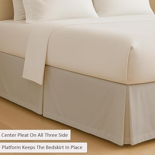 Miniatura 4 de eBeddy Linens 1 falda de cama con esquinas divididas de algodón egipcio de 800 hilos, tamaño Queen de 60 x 80 a 14 pulgadas, caída y caída, fácil de