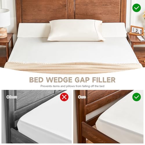 Image of IFNOW Full Size(54 inchx7.5 inchx10 inch) Bed Wedge Pillow for Headboard, Mattress Gap Filler(0-8 inch), Bed Wedge for Gap Between Your Headboard and Mattress White
