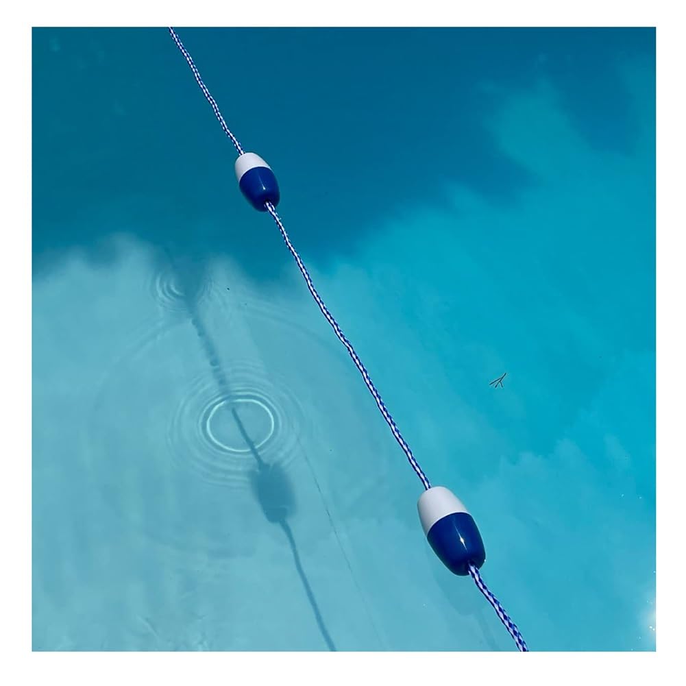 25/50/75/150/300/500/650 Ft Pool Safety Rope with Floaters (10x7cm, 3pcs/m), Floating Divider Lane Line for Indoor And Outdoor, Easy to Install(10m/32ft)