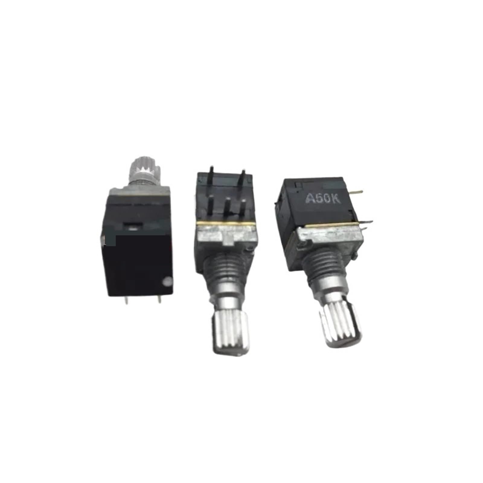 Potenciómetro único de 30 Uds con interruptor A50K longitud del eje 15MM dentado