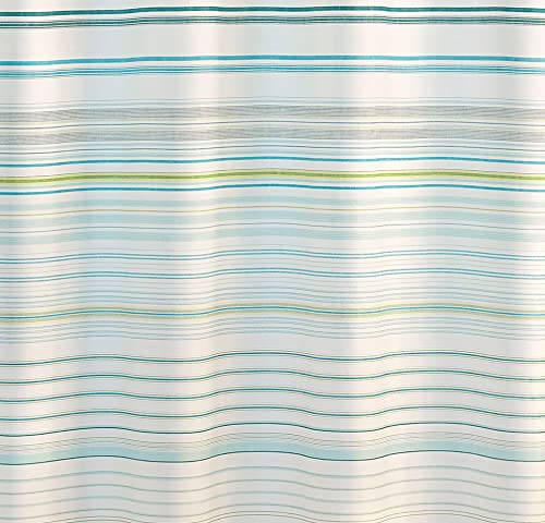 Tommy Bahama - Fabric Shower Curtain, Stylish Striped Bathroom Decor, Hook Holes Top (La Scala Breezer Green, 72" X 72") #TOP2