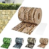 CACAHOMI Sichtschutzstreifen 35 m x 19 cm PVC Zaunfolie Doppelstabmatte inkl.20 Clips Sichtschutz Zaun Doppelstabmatten Gartenzaun für Garten Balkon(Stein-Optik grob)