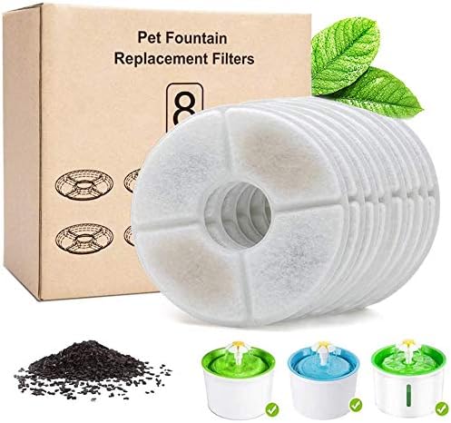 POONADE Cat Water Fountain Filters- 8Pcs, Cat Fountain Filters, Cat Water Fountain Filter Replacement, Cat Filters for Water…