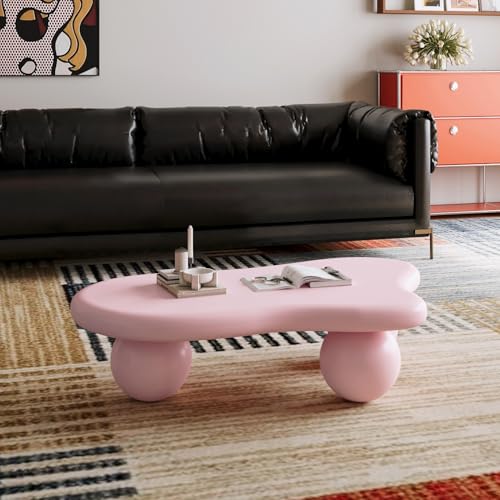 47" Cloud Coffee Table, Modern Irregular Center Table with 3