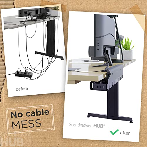 Under Desk Cable Management Tray - No Drill Cable Management For Glass Desk. Under Desk Cable Organizer For Wire Management. Perfect Standing Desk Cable Management Rack (Black- Set Of 2) #TOP3