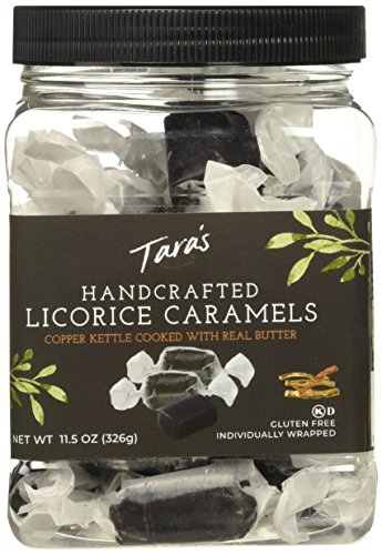 Tara's All Natural Handcrafted Gourmet Black Licorice Caramel: Small Batch, Kettle Cooked, Creamy & Individually Wrapped - 11.5 Ounce