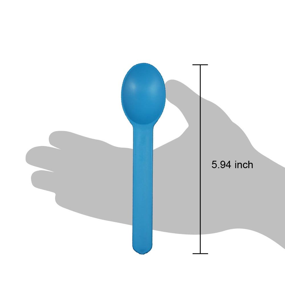 Yocup Eco-Friendly Wide Handle Spoon, Blue - 1000ct