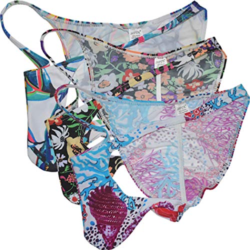 OROCOJUCO Men Brazilian Pucker Bikini Briefs Underwear Posing Cheeky Trunks String Bikini Briefs Swimwear