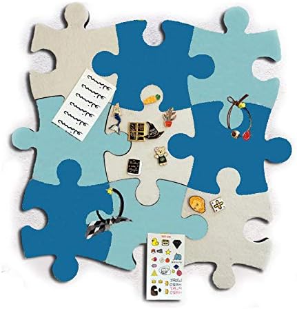 Miniatura 3 de Tablero de anuncios de fieltro, azulejos de corcho, juego de tablero de alfileres con forma de rompecabezas de pared con autoadhesivo para mantener