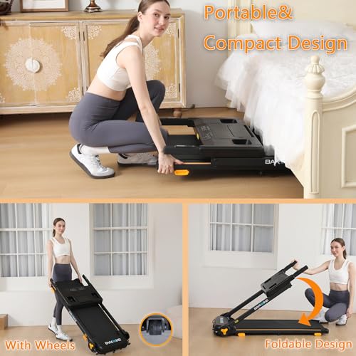 Image of BARWING Foldable Incline Walking Pad 3.0 /3.5 HP Treadmills for Home, 7.5 /8.5 MPH Under Desk Treadmill with Handles, Foldable Treadmill with Quiet Brushless, 330 LBS Weight Capacity