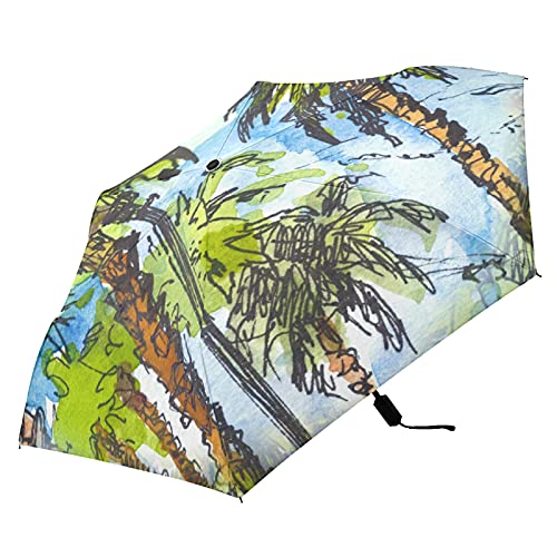 Parapluie pliable léger tropical vert | Protection anti-UV et pluie
