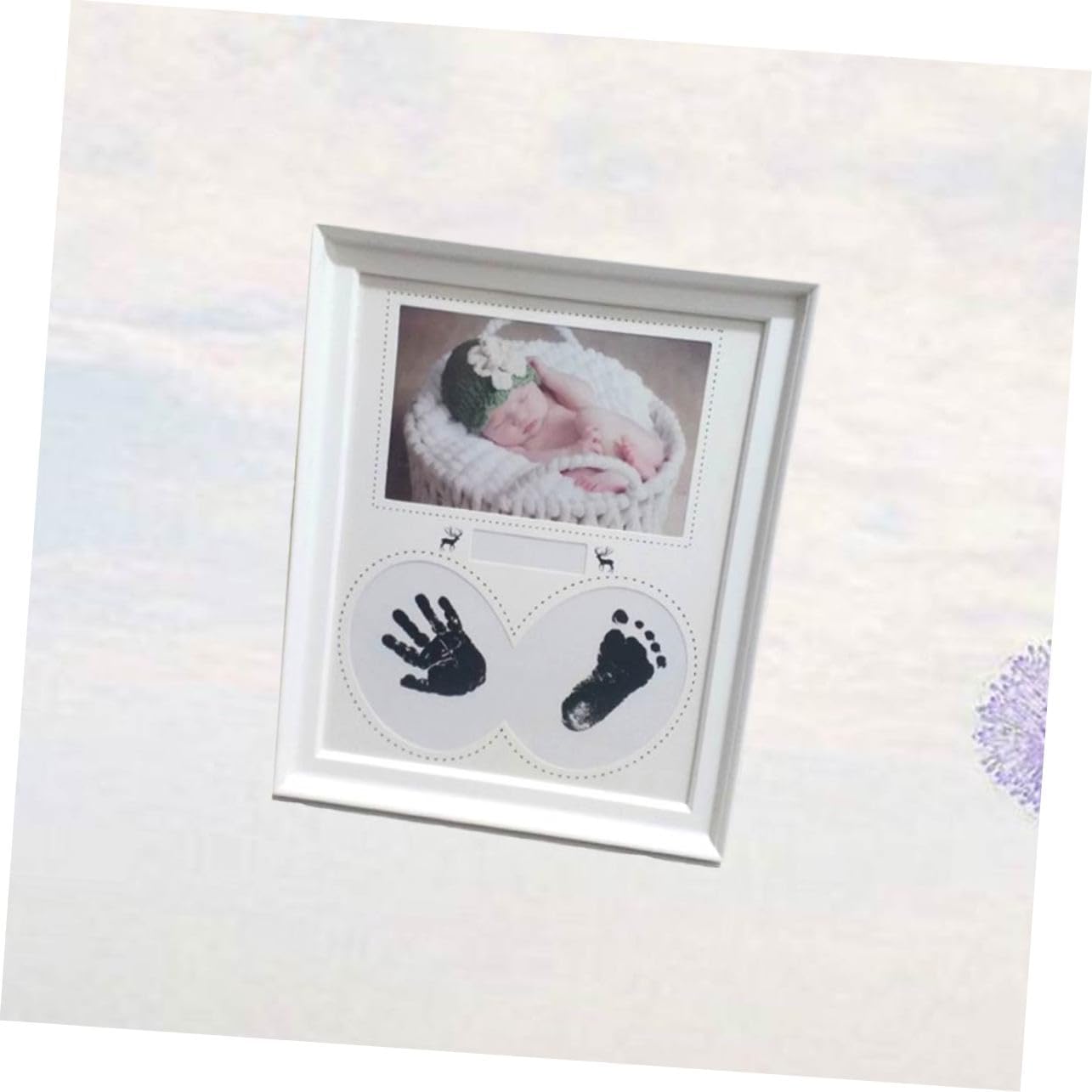 BESTonZON Foot Print Kit Photo Frame Baby Foot Hand Print Wall Decor for Newborn