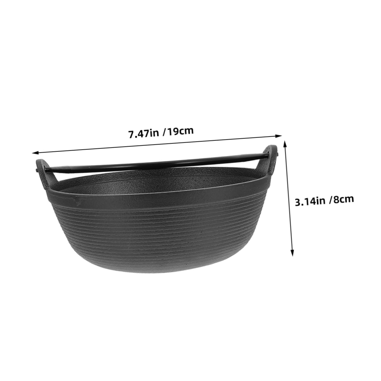 BEBEMOKO Outdoor Cast Iron Cauldron Pot Versatile Cooking Kettle for Camping Home Use for Stewing Frying Grilling Non Stick Design Easy to Clean