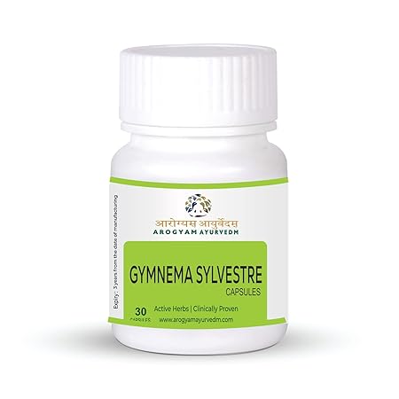 Arogyam Ayurvedm Gymnema supports Diabetes Control pack of 30 capsules | Arogyam Ayurvedm Gymnema Silvestre Formulation
