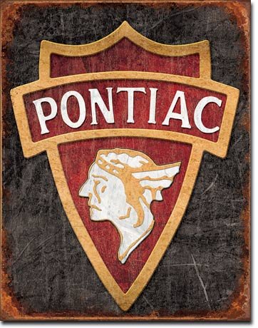 TSFD Classic Art/Artwork - Cars/Automobiles [1940] -"Vintage Pontiac Logo - Vintage/Antique Artwork/Sign is Paint On Metal